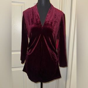 Vince Camuto Purple 3/4 Sleeve Relaxed Blouse